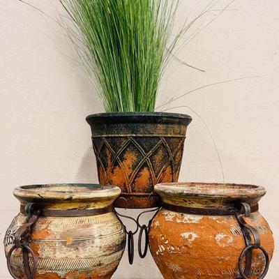 Rustic Trio of Decorative Planters