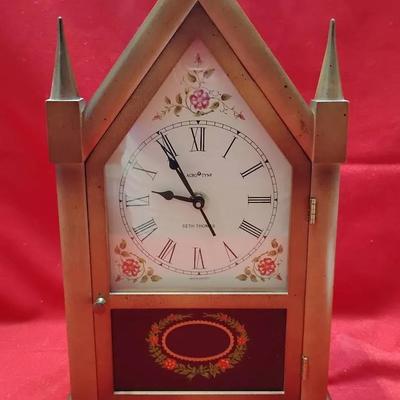 Vintage Seth Thomas Clock Co Sharon Echo Steeple Wooden Mantle Clock 