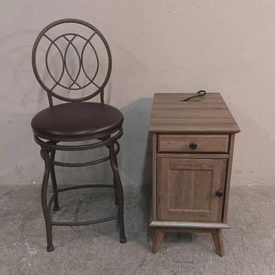 Caffoz File Cabinet W/ Metal Swivel Stool