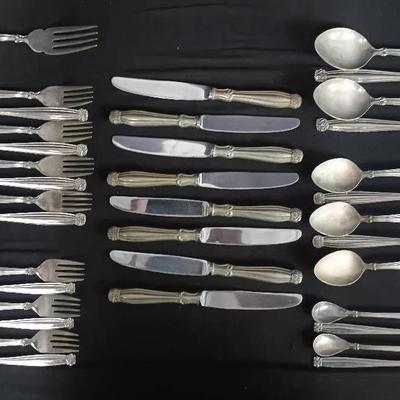 36pc “Grace” Nickel Silver Flatware Set