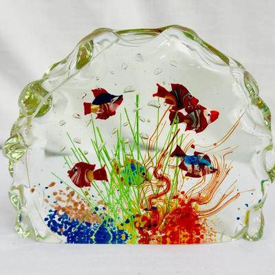Glass Fish Aquarium Paper Weight 