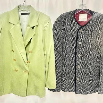 Pair of Women’s Jackets — Mark Zunino Velvet + Loden Frey Wool