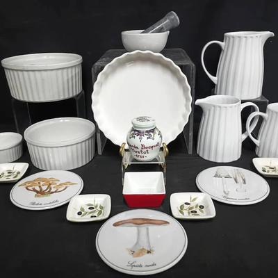 Large Mixed White Porcelain Kitchenware & Decor Collection