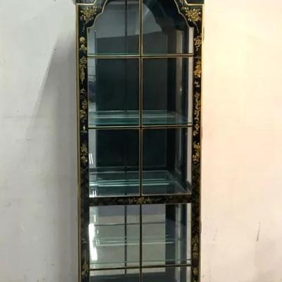 Black Lacquered Display Cabinet By Drexel Heritage 