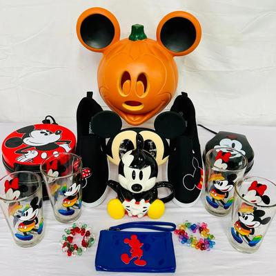 Large Disney Mickey Collector’s Lot – Waffle Makers, Pumpkin, Teapot Set, Glasses, Shoes & More