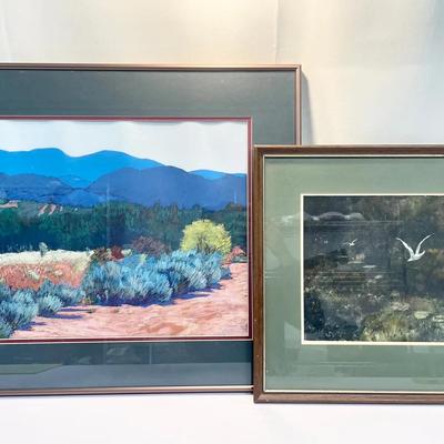 (2) Signed Artworks — Landscape In Pastels & Impressionistic Oil Painting