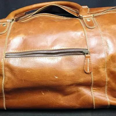 Viosi Full-Grain Leather Weekender Duffel Bag