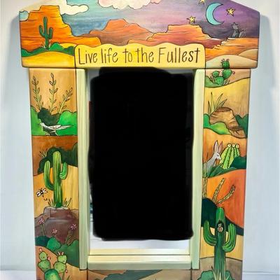 Hand-Carved “Live Life to the Fullest” Sticks® Mirror – Southwest Desert Theme