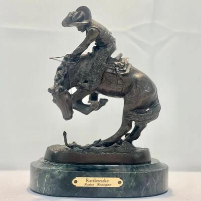 “Rattlesnake” Frederic Remington Bronze Sculpture