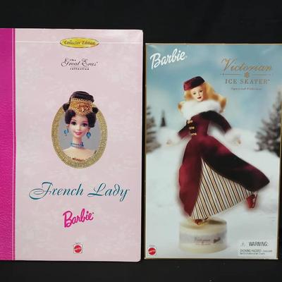 Two Boxed Collector Barbies – French Lady & Victorian Ice Skater