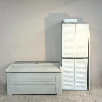 Suncast Storage Box And Black & Decker Storage Cabinet 