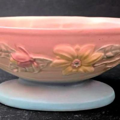 "Hull Art Pottery" Magnolia Patterned Console Bowl