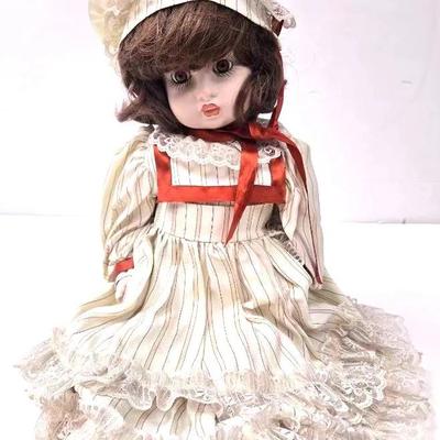 Porcelain Doll with Victorian Style Dress