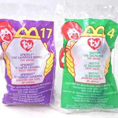 "Ty" Happy Meal  Beanie Babies 'Springy' and 'Dotty'