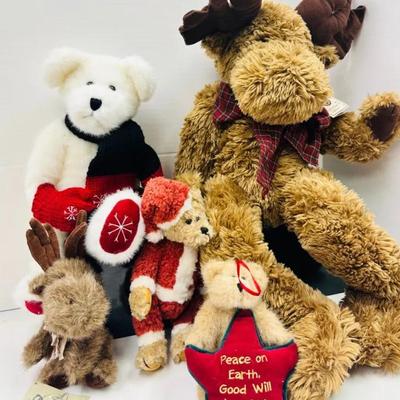 Holiday Plush Moose and Teddys “Boyds”