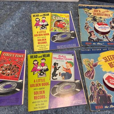 3 Read And Hear A Little Golden Book & 2 Toytime Record And Picture Books