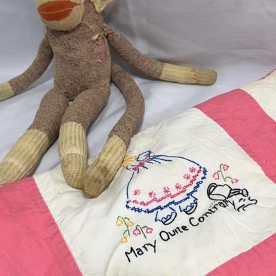 Sock Monkey And Quilt 
