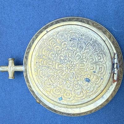 Vintage Brass Covered Ashtray – Ornate Floral Design – Made in India