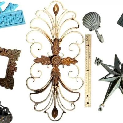 Lot of Vintage-Style Cast Metal Wall Décor & Accents