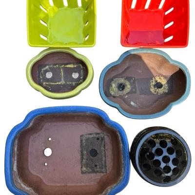 Set of Ceramic Bonsai & Berry Planters – 5 Pieces
