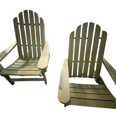 4 Green Composite Adirondack Chairs – Classic Outdoor Patio Seating