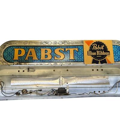Vintage Pabst Blue Ribbon Embossed Wall Sign – Blue & Gold 
