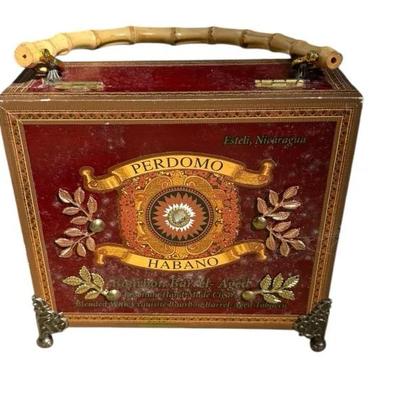 Upcycled Perdomo Habano Cigar Box Purse / Decorative Jewelry Box