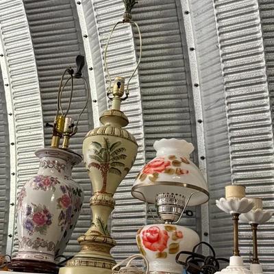 Assorted Vintage Lamps & Candleholders Collection