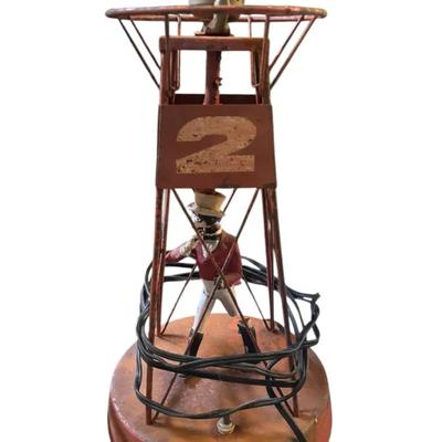 Pair of Vintage Jockey Wire-Frame Lamps (1 and 2)