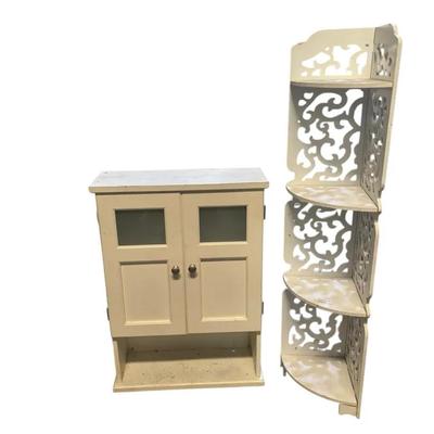 Bathroom Storage Bundle – Wall Cabinet + Decorative Corner Shelf