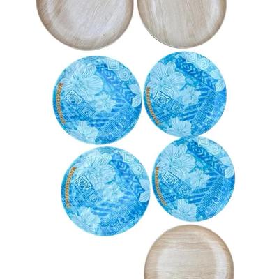 Tropical Melamine Plate Set + Large Shell Serving Bowl