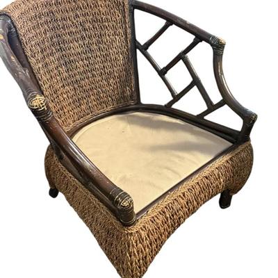 Tropical Rattan & Woven Seagrass Accent Chair