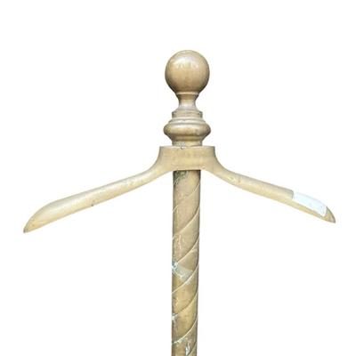 Vintage Brass Valet Coat Stand with Tripod Base 