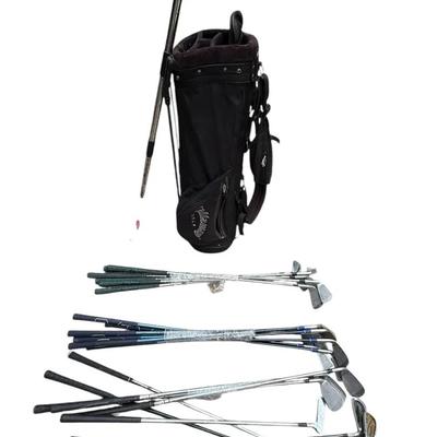 Callaway Golf Bag with Mixed Set of Irons and Clubs