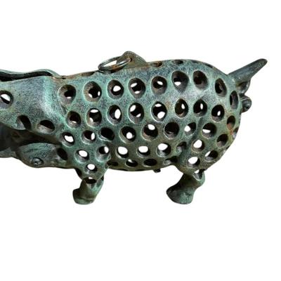 Cast Iron Pig Garden Lantern / Decorative Sculpture