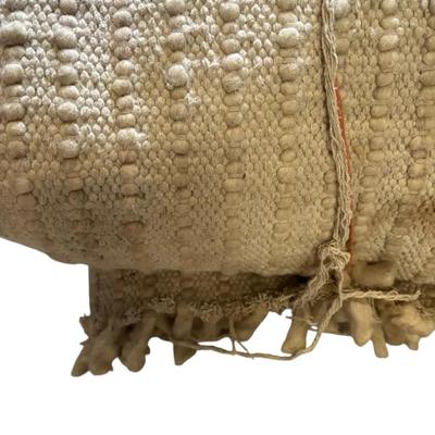 Cream Textured Woven Area Rug – Rolled