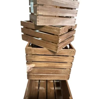 Set of Threshold Wooden Milk Crates – Assorted Sizes