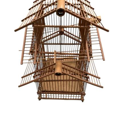 Decorative Metal Birdcage, Bamboo Birdcage & Turquoise Bird Lantern Set