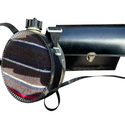 Vintage Binoculars with Case and Canteen