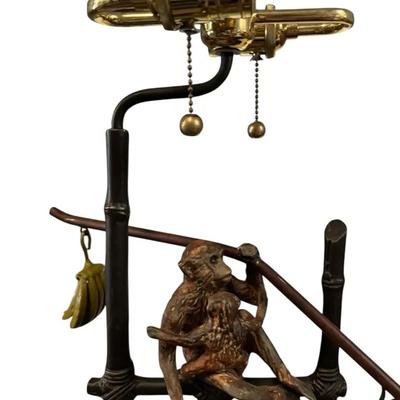 Frederick Cooper Monkey Lamp – Vintage Bronze/Brass Table Lamp 