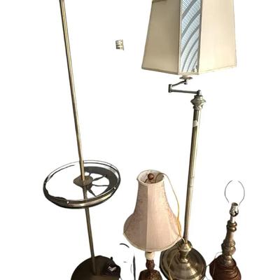 Lot of Vintage & Modern Lamps – Assorted Floor and Table Styles