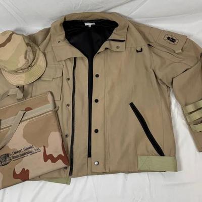 Camouflage Jacket, Hat , And Tote Bag 