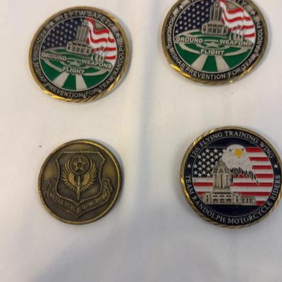 Four Military Service Coins 