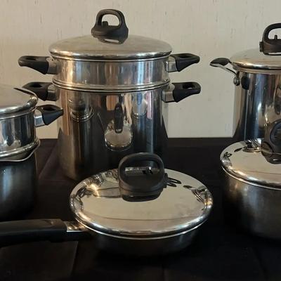 Vintage Revere Ware 1801 Stainless Steel Cookware Set