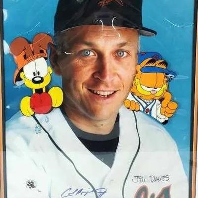 Cal Ripken Jr & Jim Davis/Garfield The Cat Autographed Photo With COA