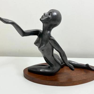 Vintage Bronze Female Nude Sculpture - Signed