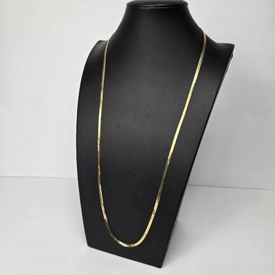 14K Gold 3.2mm Herringbone Chain Necklace - 30.5"