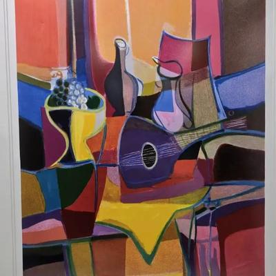 Marcel Mouly Signed & Numbered Print Still Life With Mandolin