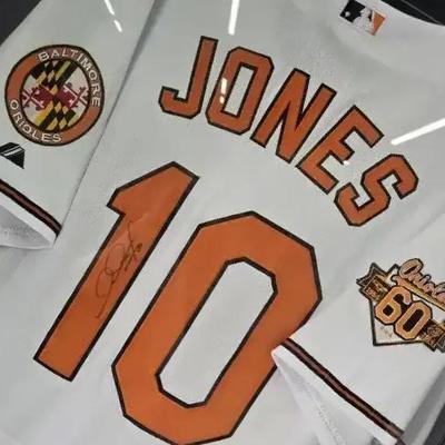 Adam Jones Autographed Baltimore Orioles Jersey In Frame 