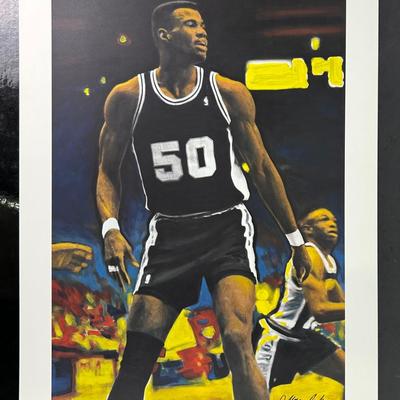 David Robinson Autographed Print Signed & Numbered By Jeffrey Rubin